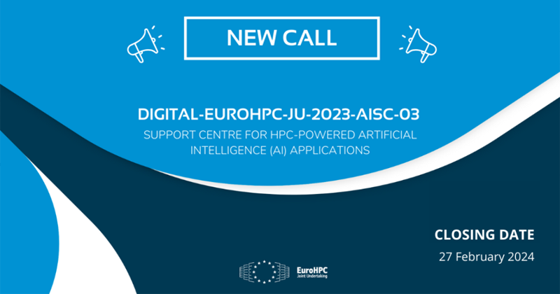 EuroHPC JU: candidaturas para Centro de Apoio aos utilizadores europeus de Inteligência Artificial (IA)